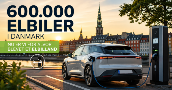 Elbil ved solnedgang i byen